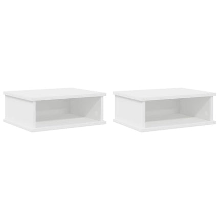 Sengebord 2 stk. Hvid 40 x 31 x 15 cm Konstrueret træ