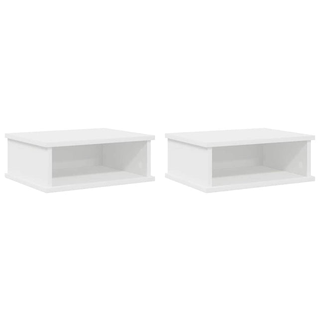Sengebord 2 stk. Hvid 40 x 31 x 15 cm Konstrueret træ