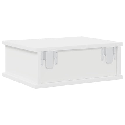 Sengebord 2 stk. Hvid 40 x 31 x 15 cm Konstrueret træ