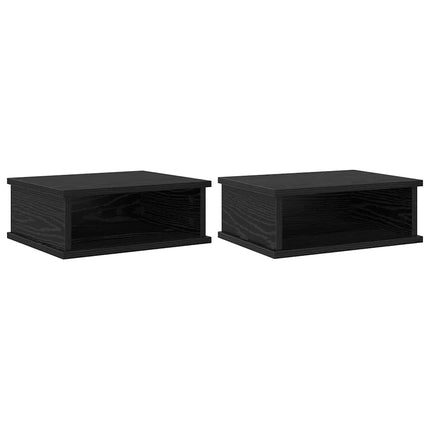 Sengebord 2 pcs Sort eg 40 x 31 x 15 cm Konstrueret træ