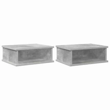 Sengebord 2 stk. Beton Grå 40 x 31 x 15 cm Konstrueret træ