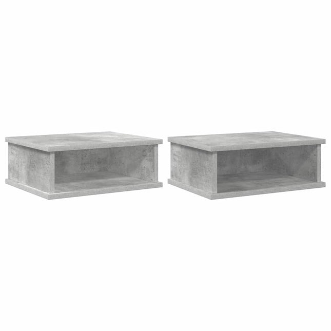 Sengebord 2 stk. Beton Grå 40 x 31 x 15 cm Konstrueret træ