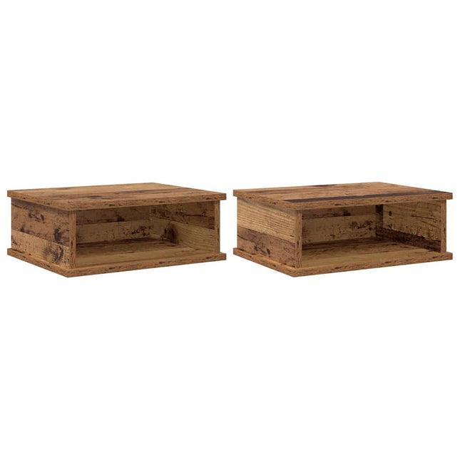 Sengebord 2 stk. Gammelt træ 40 x 31 x 15 cm Konstrueret træ