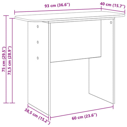 Konsolbord Sort 93 x 40 x 75 cm Konstrueret træ