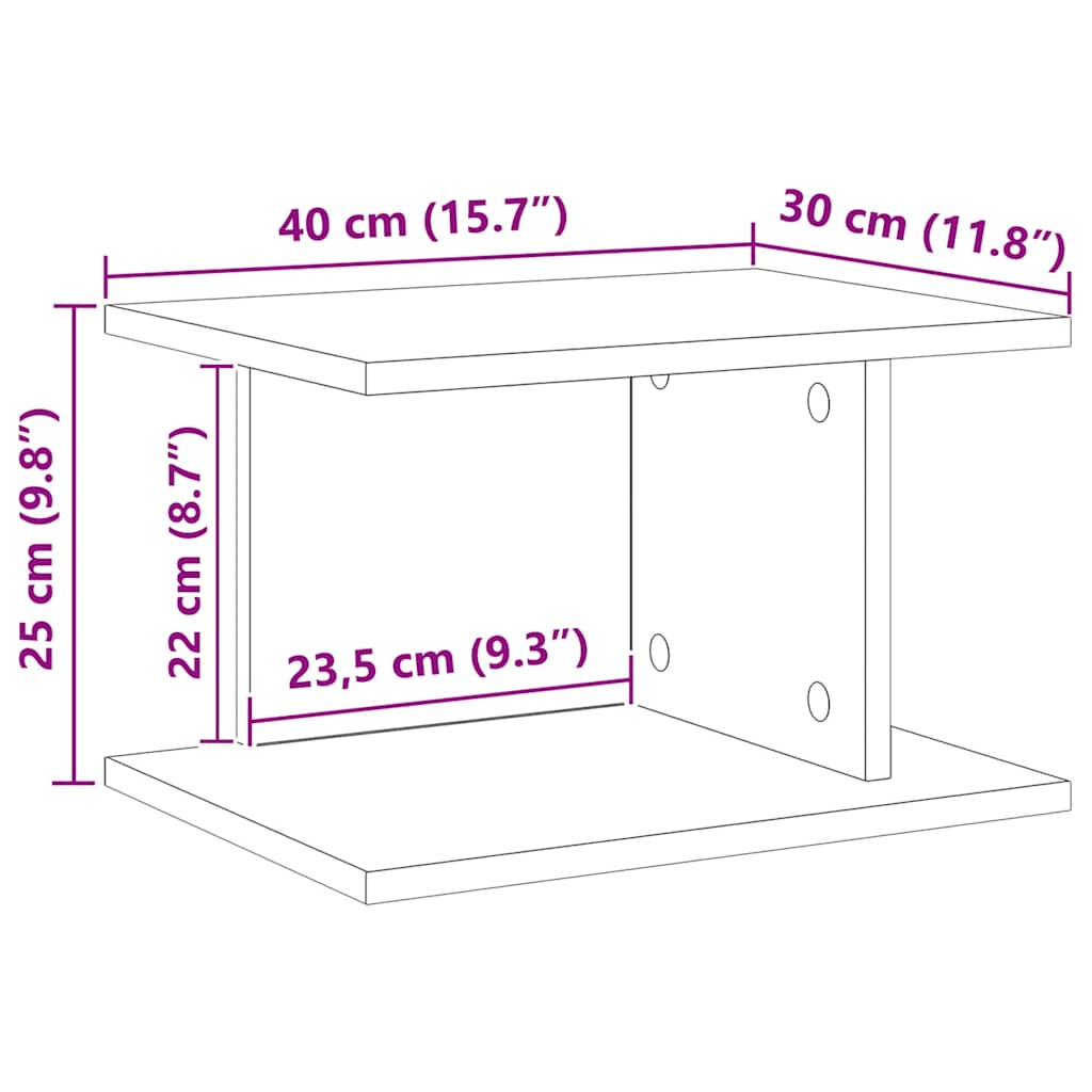 Sengebord Hvid 40 x 30 x 25 cm Konstrueret træ