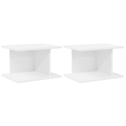 Sengebord 2 pcs Hvid 40 x 30 x 25 cm Konstrueret træ