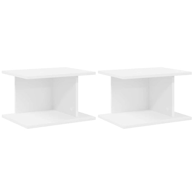 Sengebord 2 stk. Hvid 40 x 30 x 25 cm Konstrueret træ