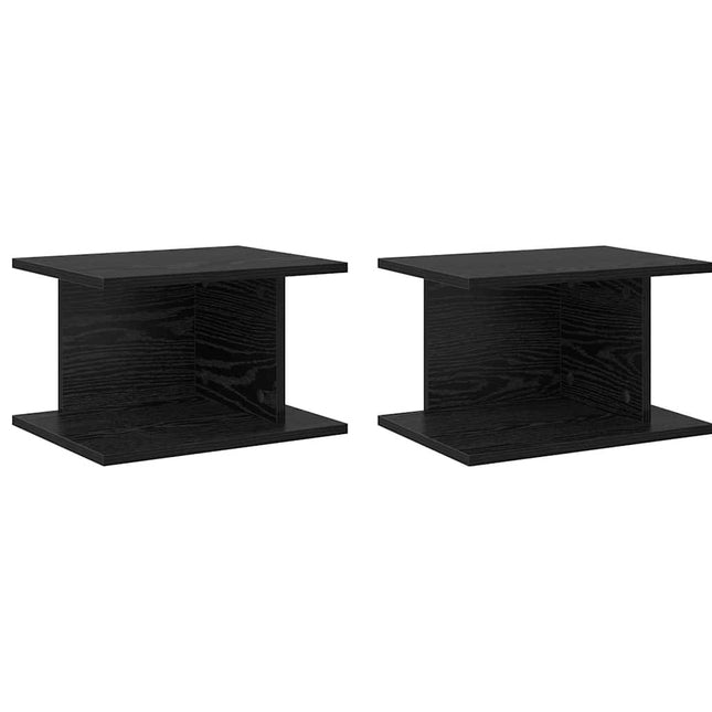 Sengebord 2 stk. Sort eg 40 x 30 x 25 cm Konstrueret træ