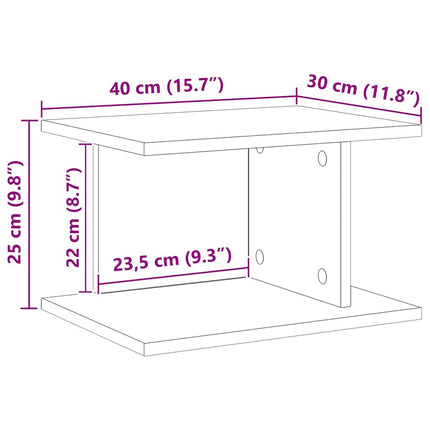Sengebord Røget eg 40 x 30 x 25 cm Konstrueret træ