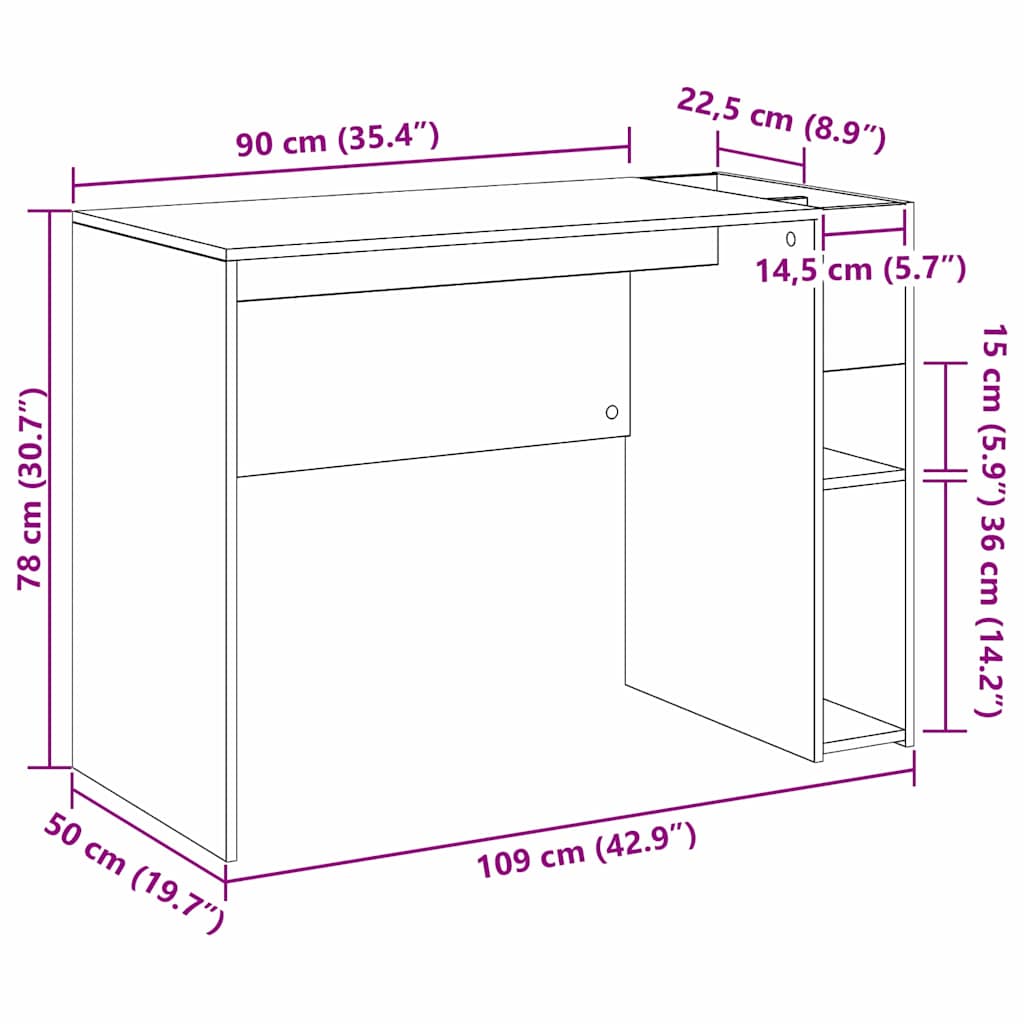 Bord Artisan Egetræ 109 x 50 x 78 cm Konstrueret træ