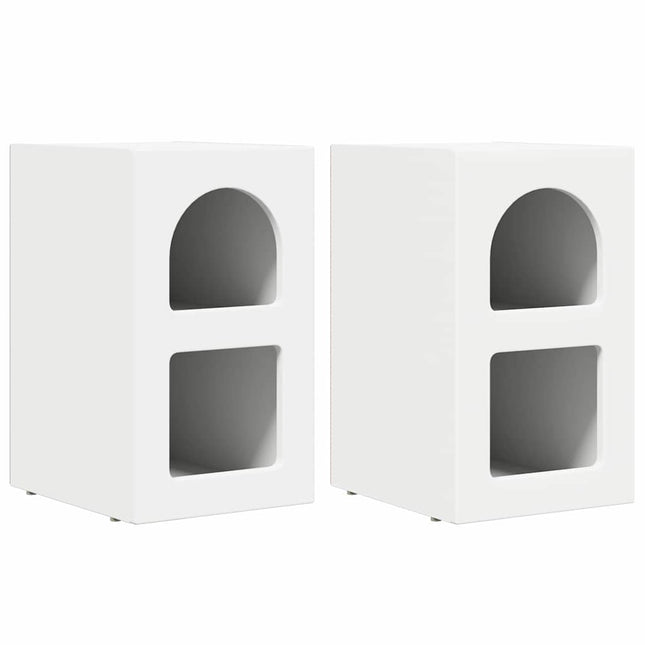 Sengebord ELST 2 stk. Hvid 29,5 x 33,5 x 50 cm Konstrueret træ
