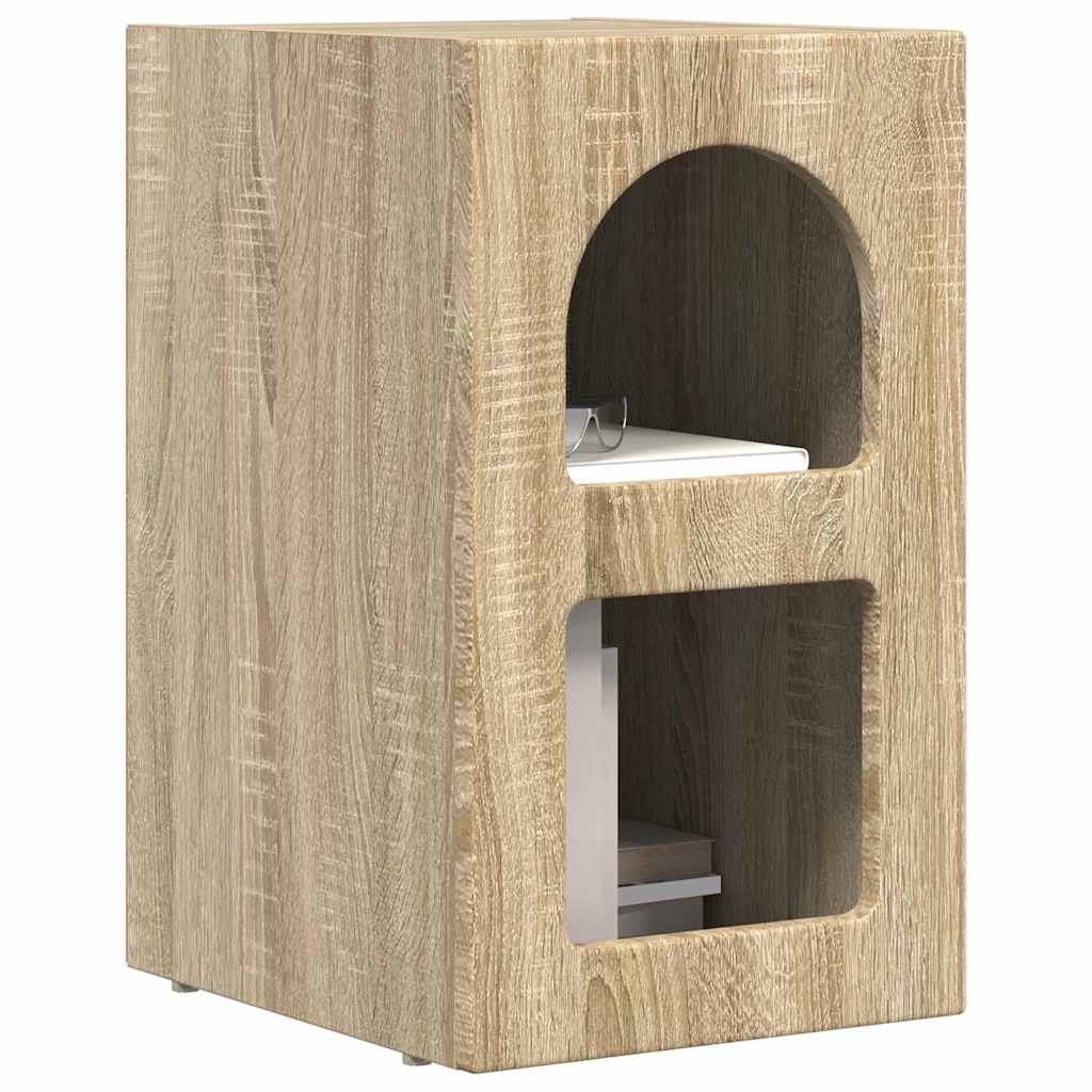 Sengebord 2 pcs Sonoma eg 29,5 x 33,5 x 50 cm Konstrueret træ