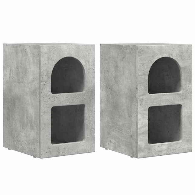 Sengebord ELST 2 stk. Beton Grå 29,5 x 33,5 x 50 cm