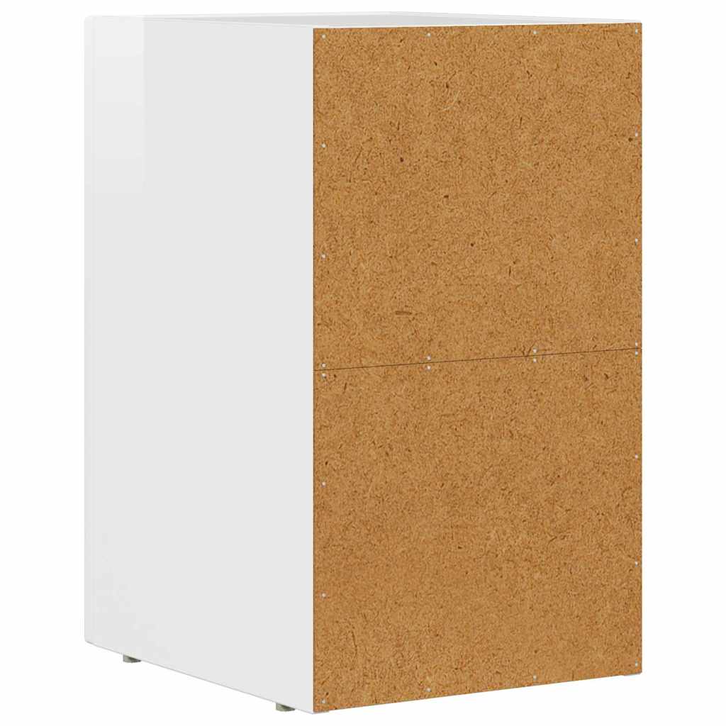 Sengebord Høj gloss hvid 29,5 x 33,5 x 50 cm Konstrueret træ