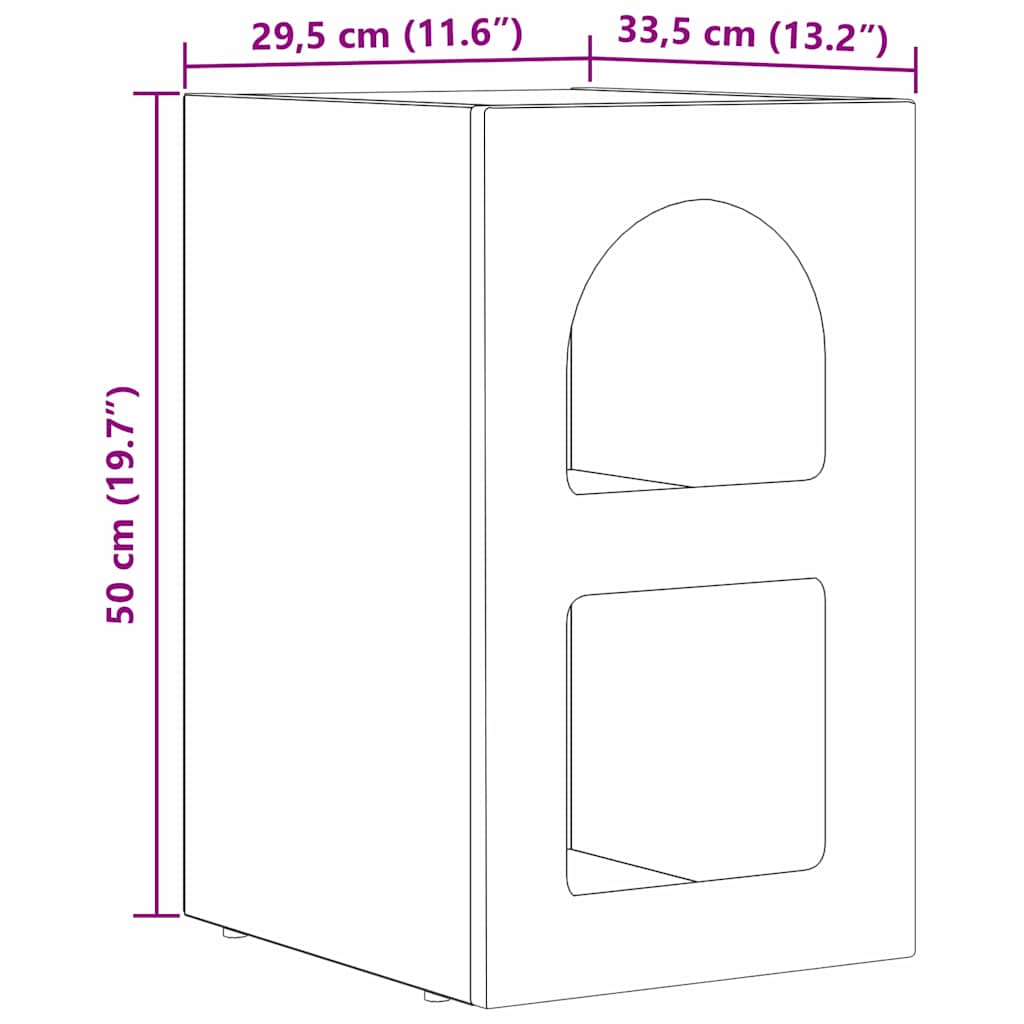 Sengebord Høj gloss hvid 29,5 x 33,5 x 50 cm Konstrueret træ