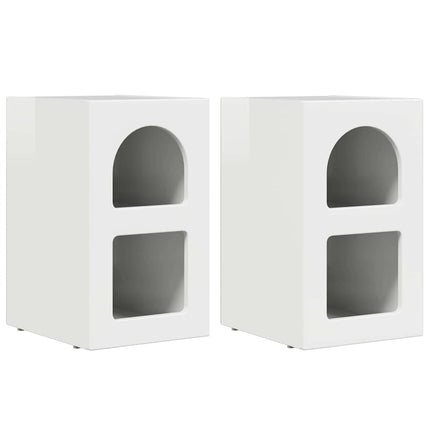 Sengebord ELST 2 stk. Høj gloss hvid 29,5 x 33,5 x 50 cm