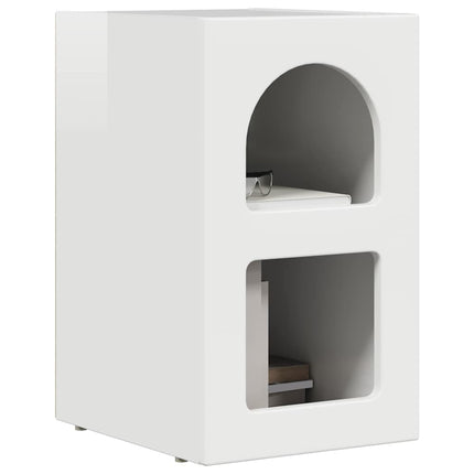 Sengebord ELST 2 stk. Høj gloss hvid 29,5 x 33,5 x 50 cm