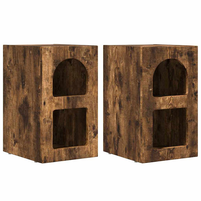 Sengebord ELST 2 stk. Røget eg 29,5 x 33,5 x 50 cm