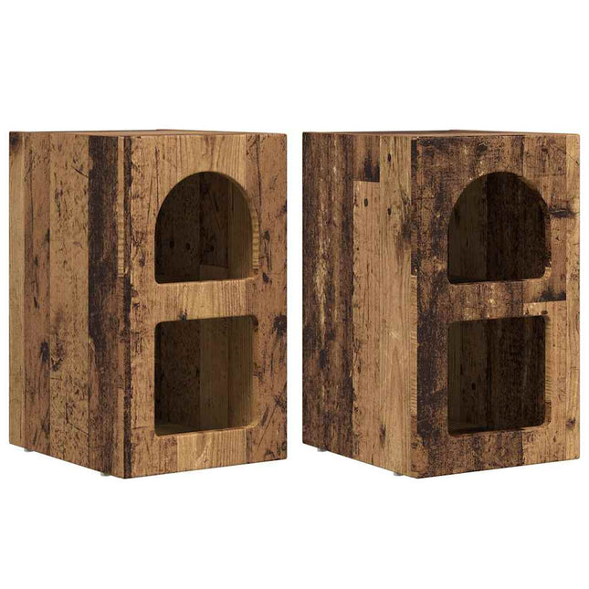 Sengebord ELST 2 stk. Gammelt træ 29,5 x 33,5 x 50 cm