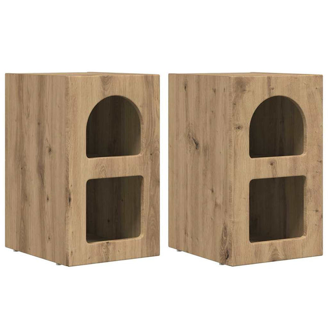 Sengebord ELST 2 stk. Artisan Egetræ 29,5 x 33,5 x 50 cm