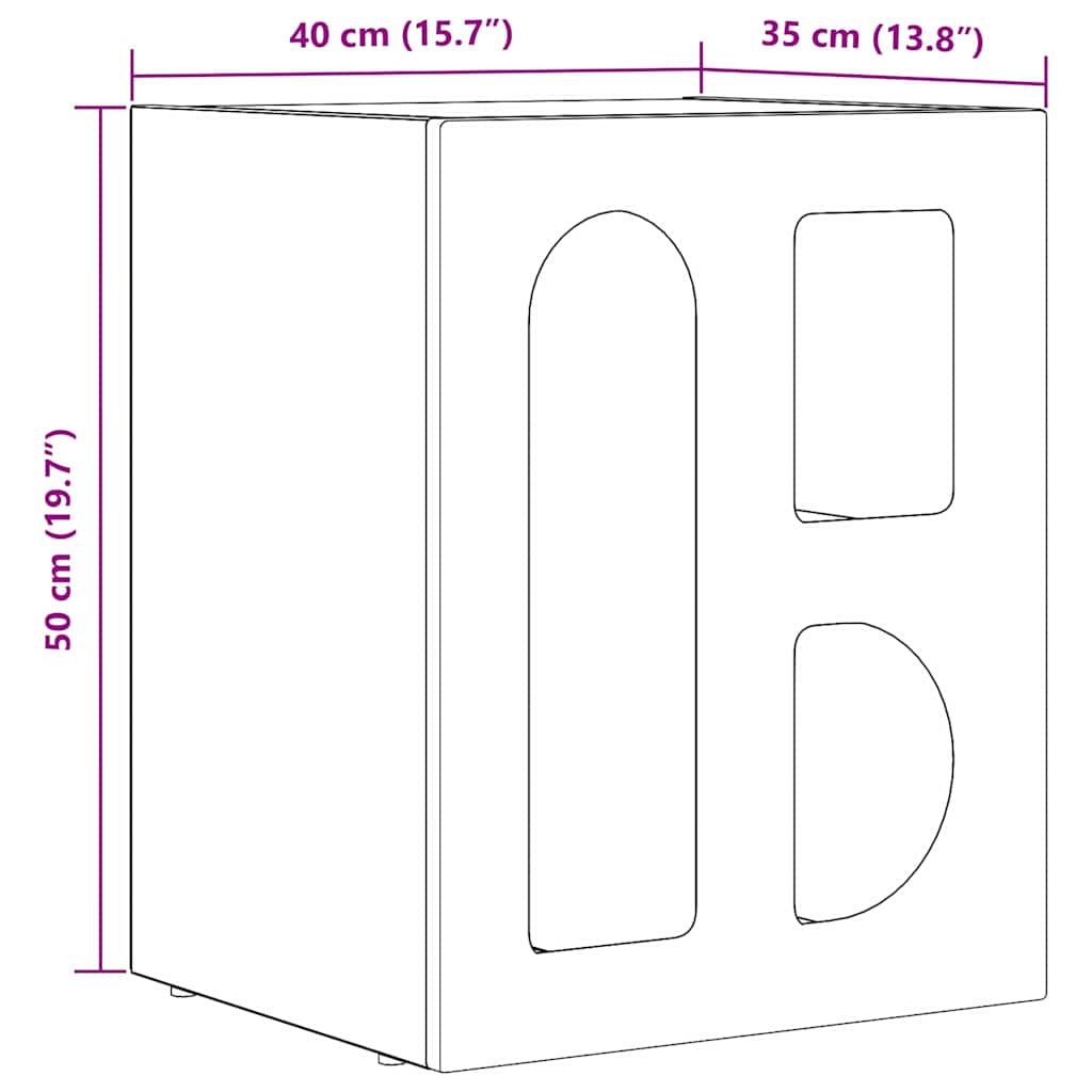 Sengebord Hvid 40 x 35 x 50 cm Konstrueret træ