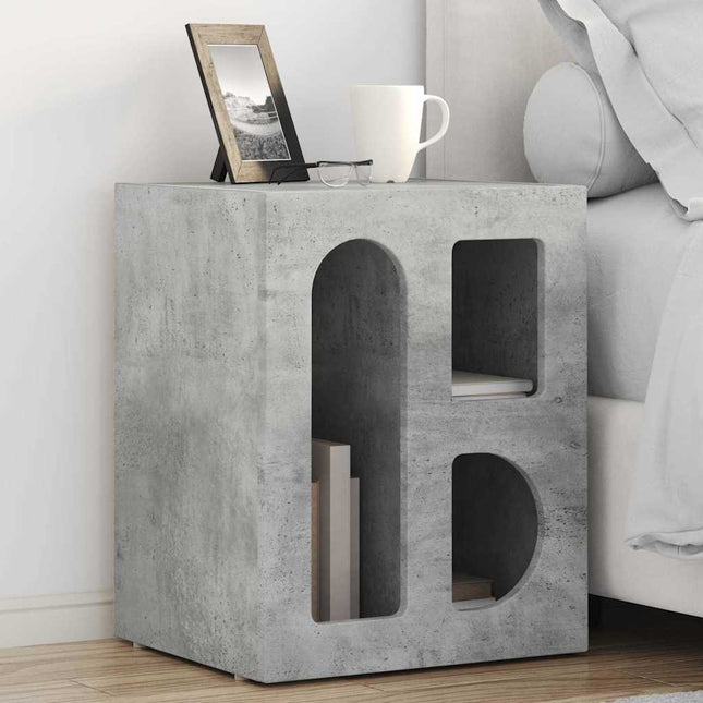 Sengebord ELST Beton Grå 40 x 35 x 50 cm Konstrueret træ