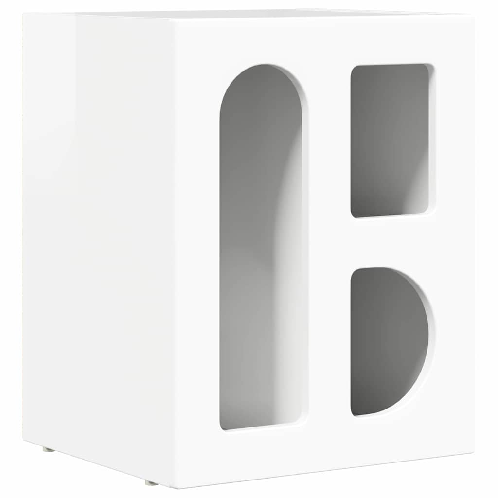 Sengebord 2 pcs Høj gloss hvid 40 x 35 x 50 cm Konstrueret træ