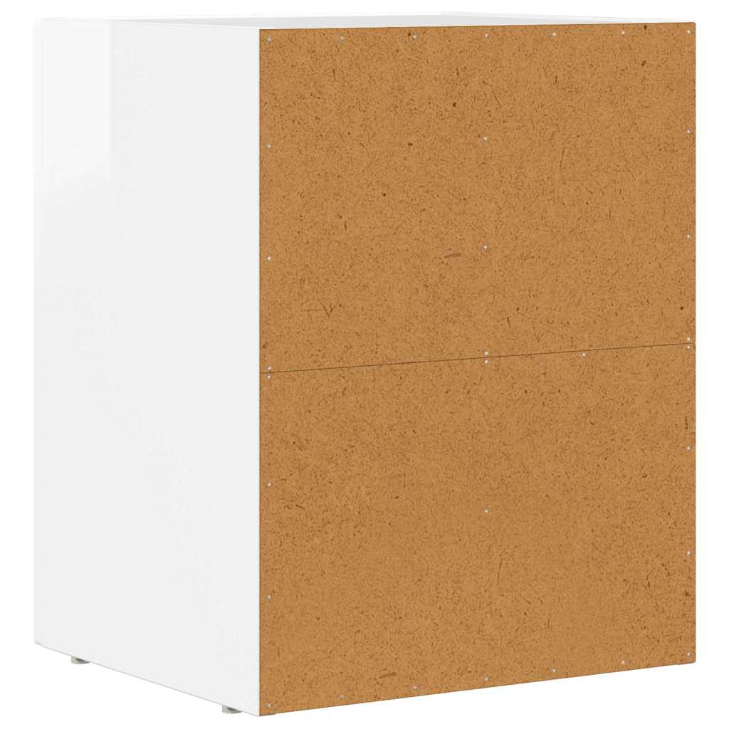 Sengebord 2 pcs Høj gloss hvid 40 x 35 x 50 cm Konstrueret træ