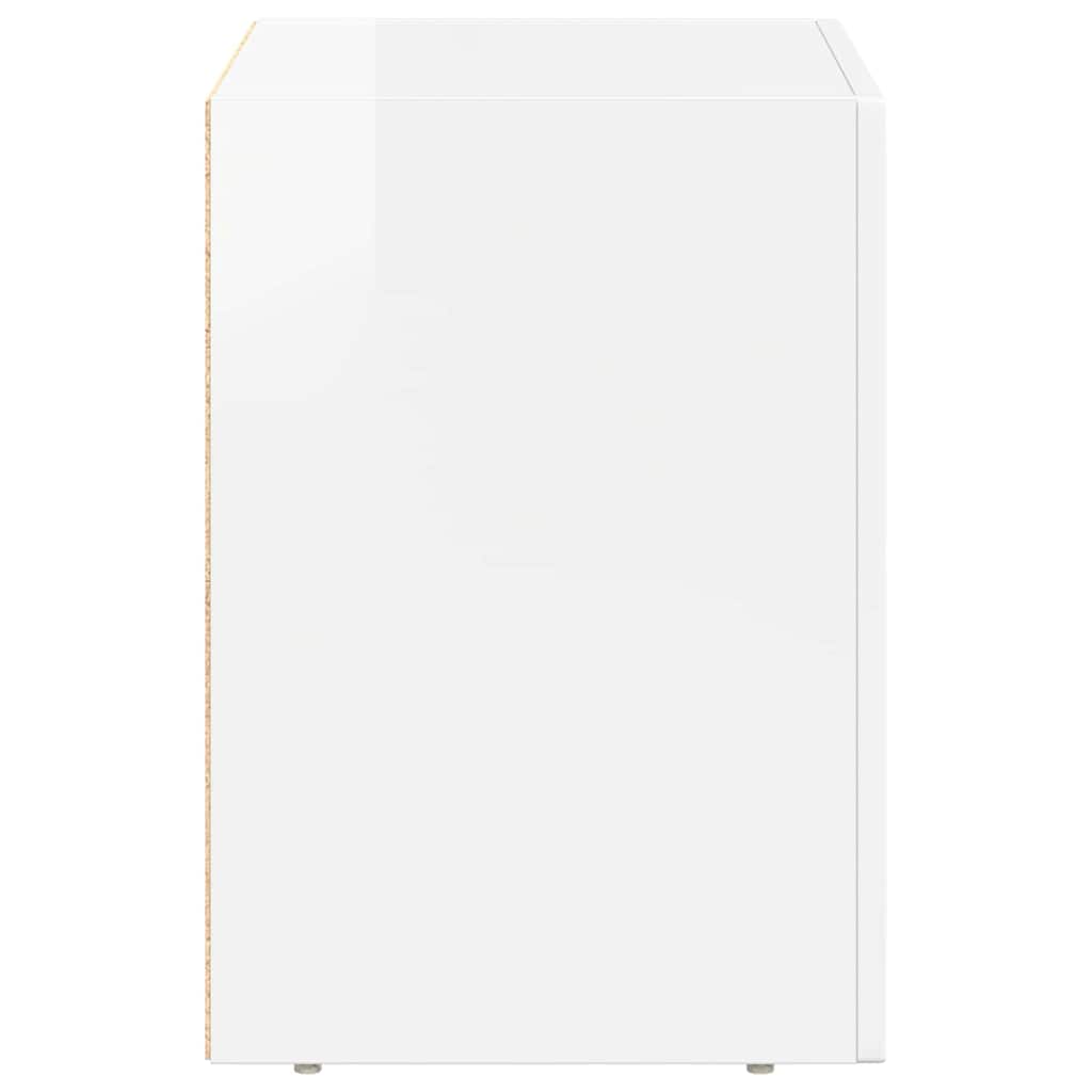 Sengebord 2 pcs Høj gloss hvid 40 x 35 x 50 cm Konstrueret træ