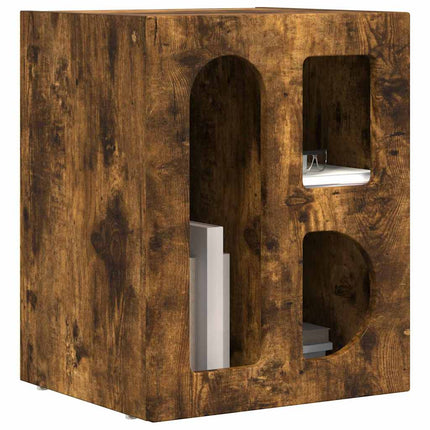 Sengebord ELST 2 stk. Røget eg 40 x 35 x 50 cm Konstrueret træ