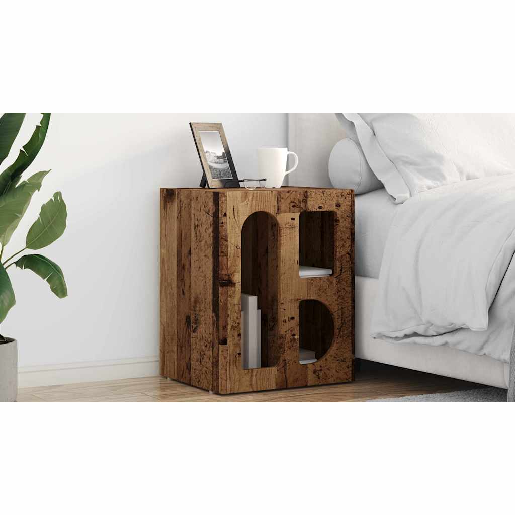 Sengebord 2 pcs Gammelt træ 40 x 35 x 50 cm Konstrueret træ