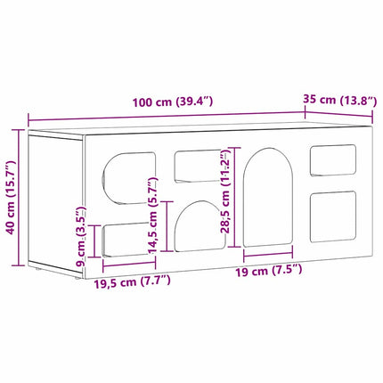 TV-skab ELST 100 x 35 x 40 cm Sort Konstrueret træ