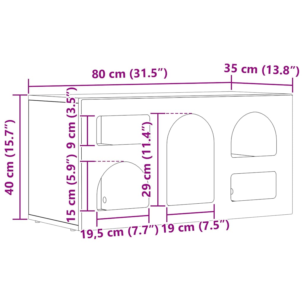 TV-skab Høj gloss hvid 80 x 35 x 40 cm Konstrueret træ