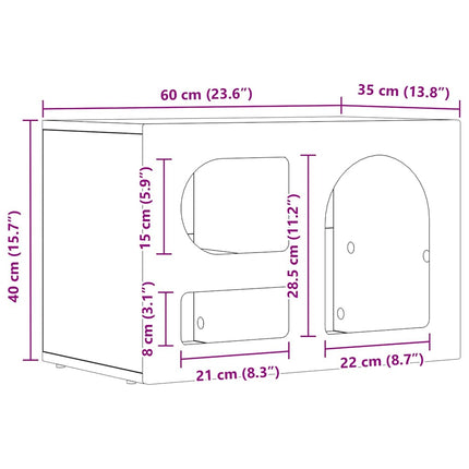 TV-skab ELST 60 x 35 x 40 cm Grå Sonoma Konstrueret træ