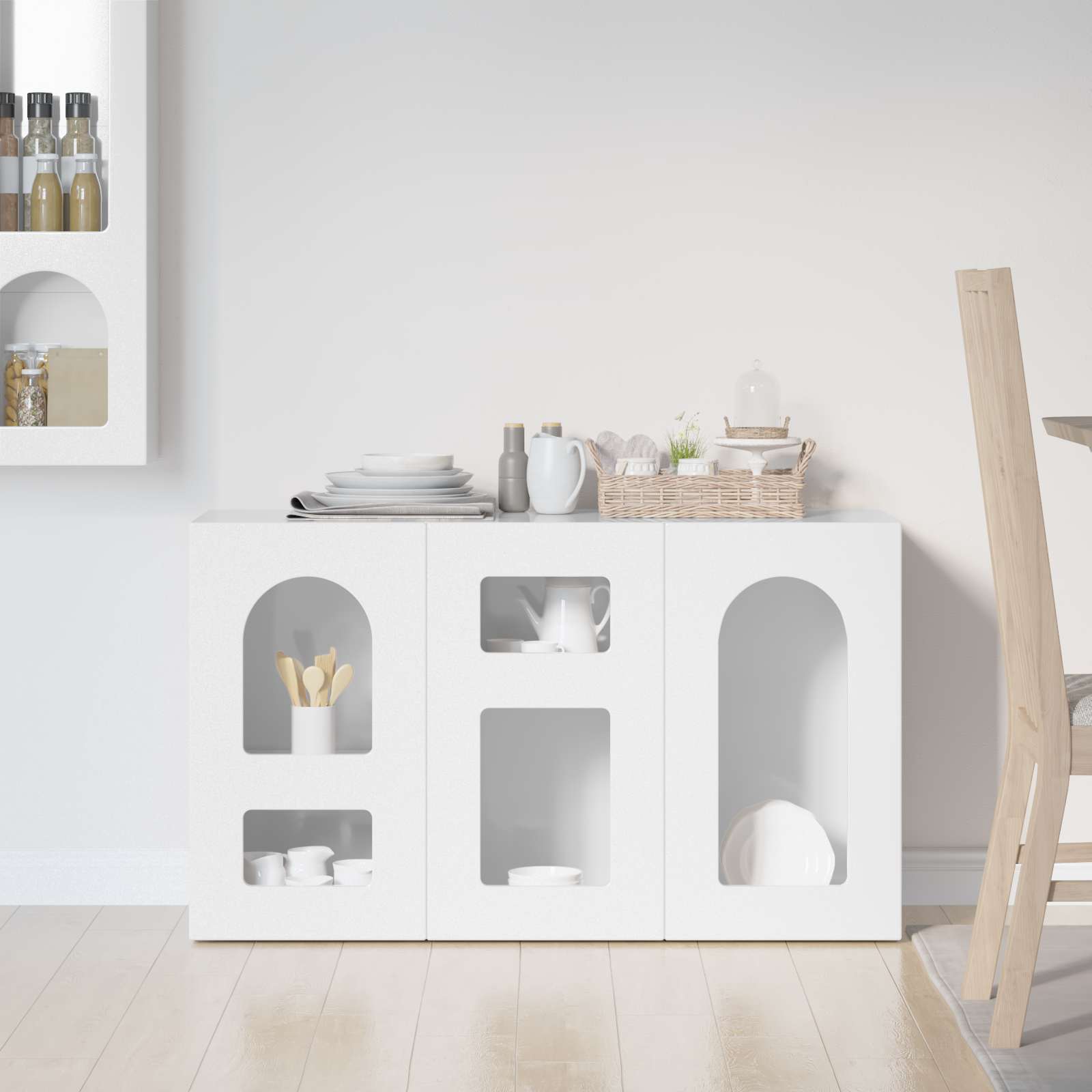 Sideboard Høj gloss hvid 100 x 35 x 59 cm Konstrueret træ