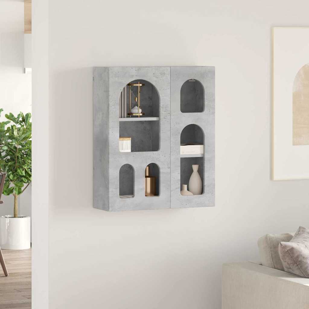 Hængeskab med hylde Beton Grå 59 x 20 x 71.5 cm Konstrueret træ