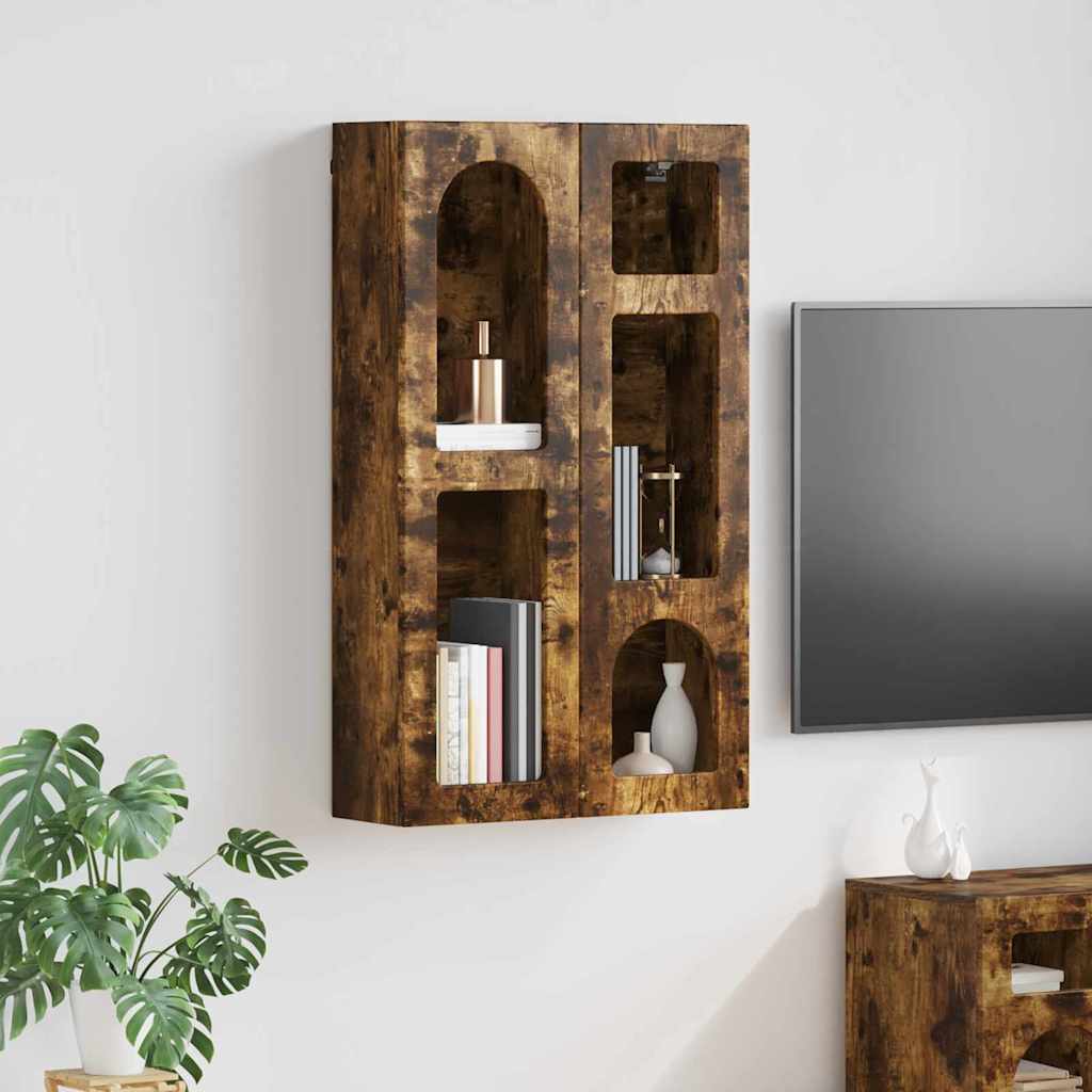 Hængeskab med hylde Røget eg 59 x 20 x 100 cm Konstrueret træ