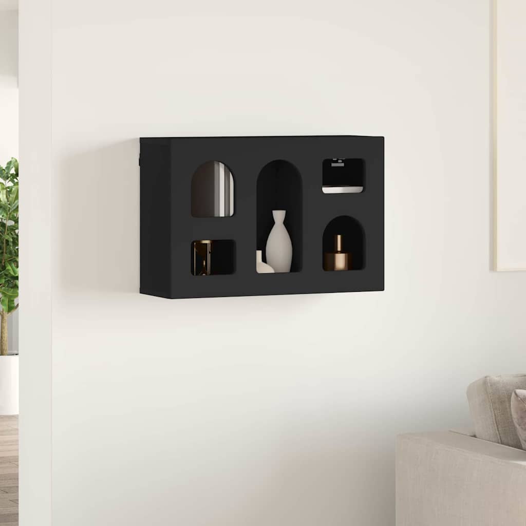 Hængeskab med hylde Sort 60 x 20 x 40 cm Konstrueret træ
