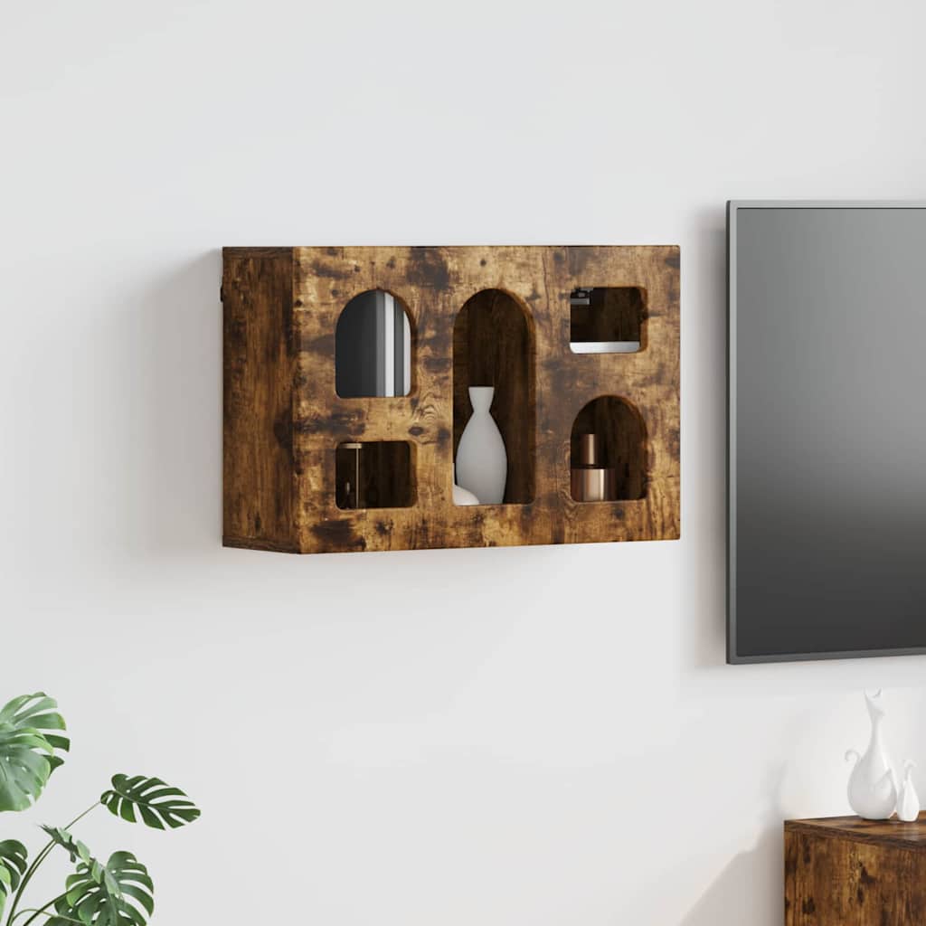 Hængeskab med hylde Røget eg 60 x 20 x 40 cm Konstrueret træ