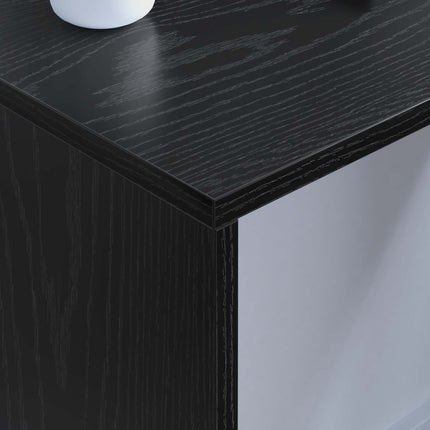 Væghængt skrivebord Sort eg Konstrueret træ 80 x 45 x 30 cm