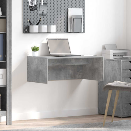Væghængt skrivebord Beton Grå Konstrueret træ 80 x 45 x 30 cm