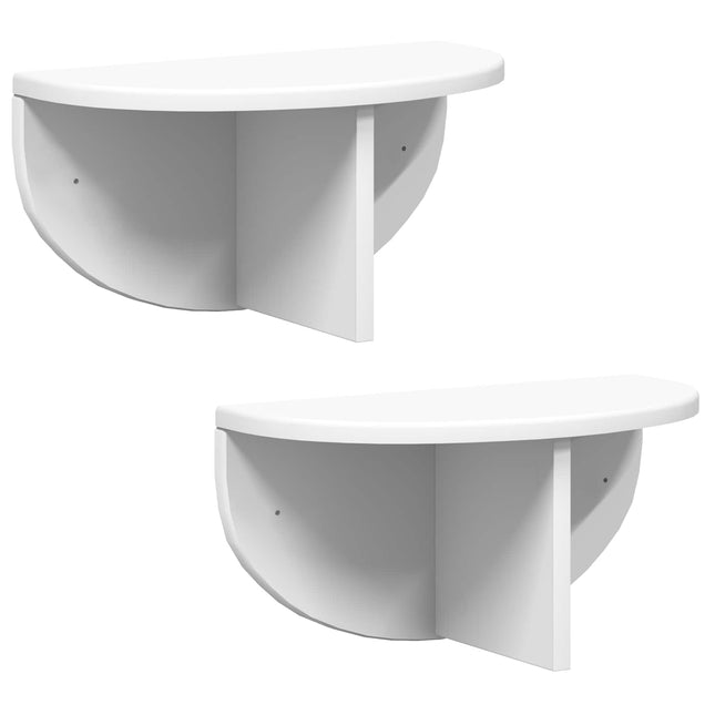 Væghylde Vægmonteret 2 pcs Hvid 38 x 19 x 19 cm Konstrueret træ