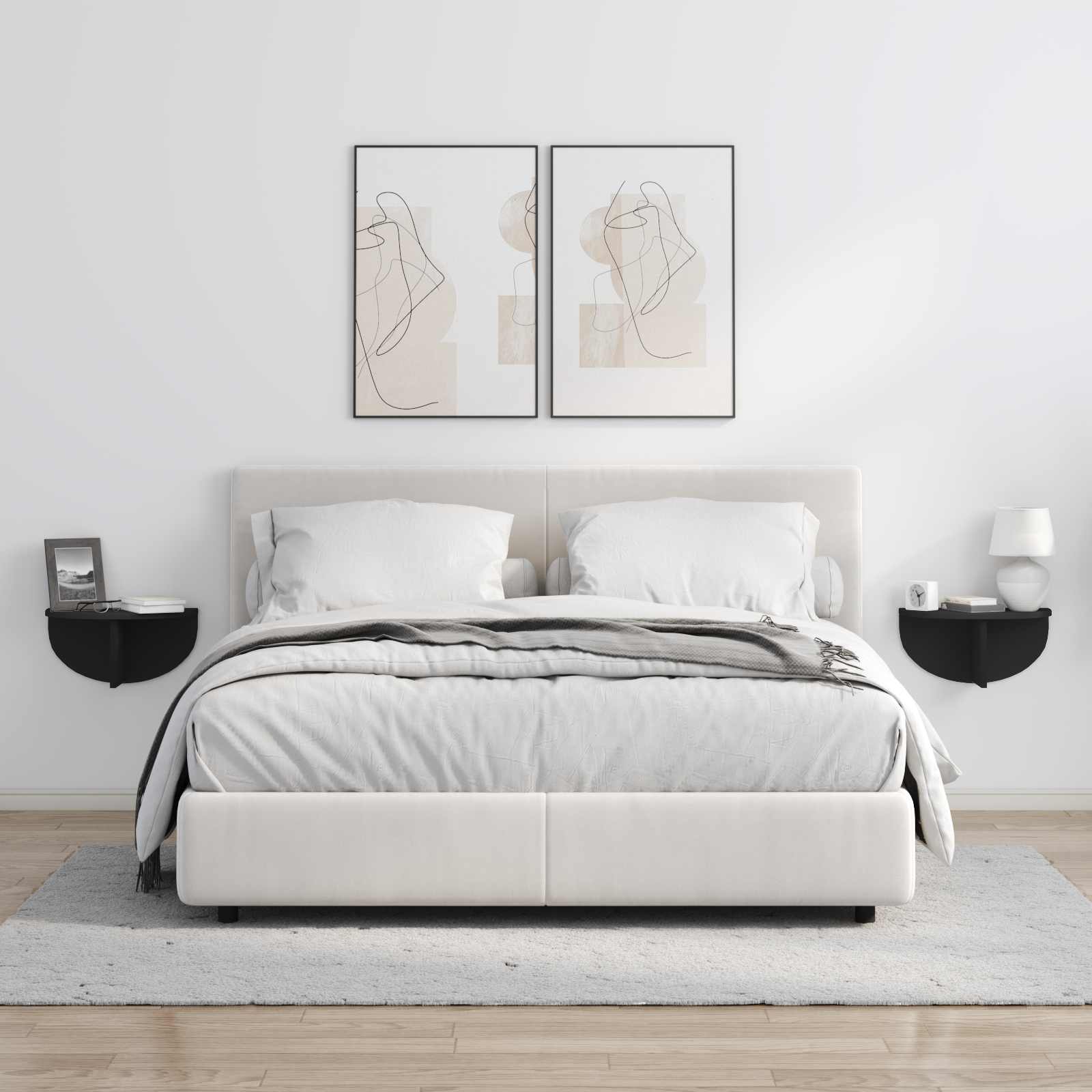 Væghylde Vægmonteret Sort 38 x 19 x 19 cm Konstrueret træ