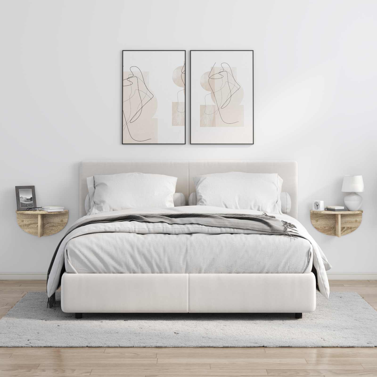 Væghylde 2 pcs Sonoma eg 38 x 19 x 19 cm Konstrueret træ