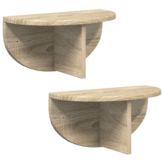 Væghylde 2 pcs Sonoma eg 38 x 19 x 19 cm Konstrueret træ