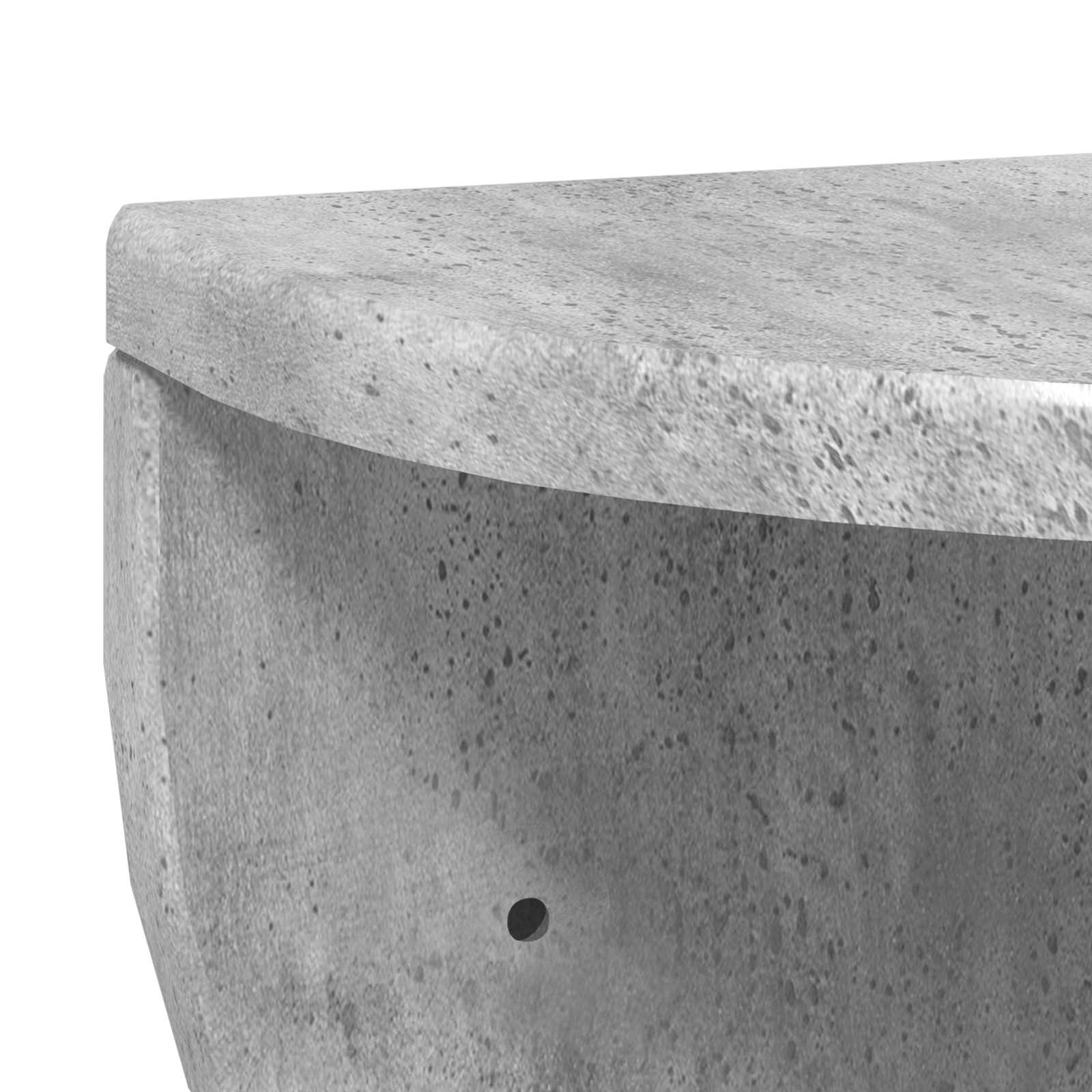 Væghylde 2 pcs Beton Grå 38 x 19 x 19 cm Konstrueret træ