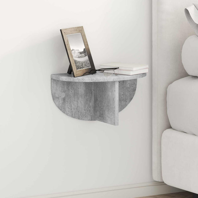 Væghylde 2 pcs Beton Grå 38 x 19 x 19 cm Konstrueret træ