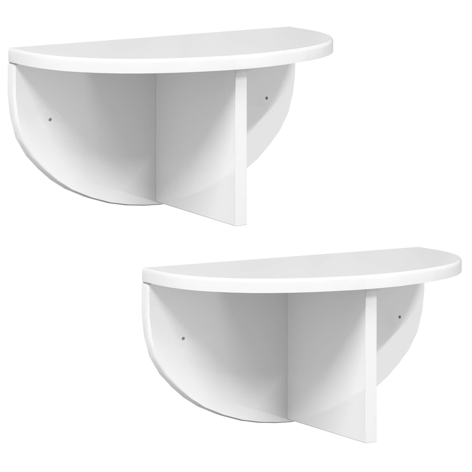 Væghylde 2 pcs Høj gloss hvid 38 x 19 x 19 cm Konstrueret træ