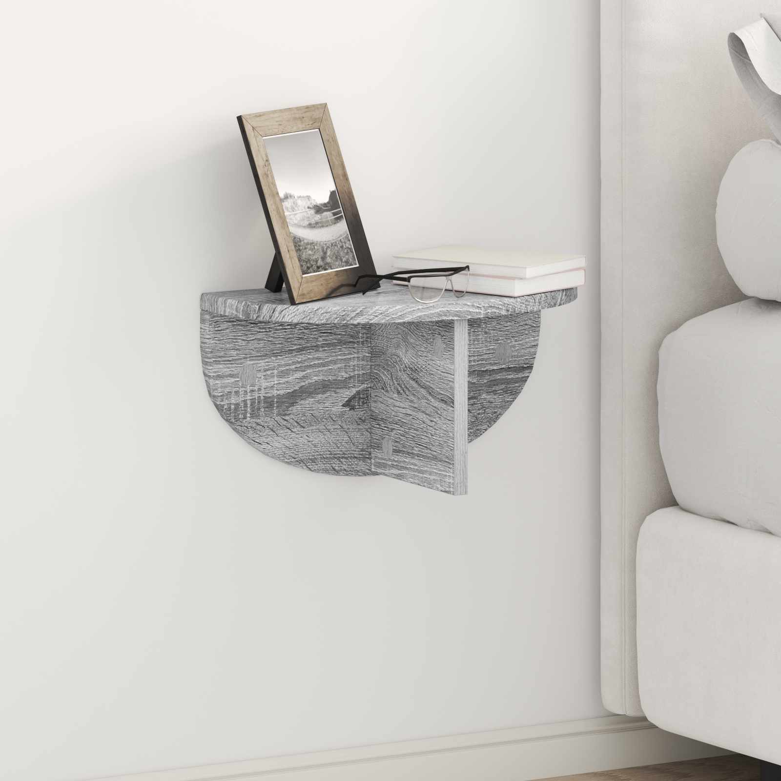 Væghylde 2 pcs Grå Sonoma 38 x 19 x 19 cm Konstrueret træ