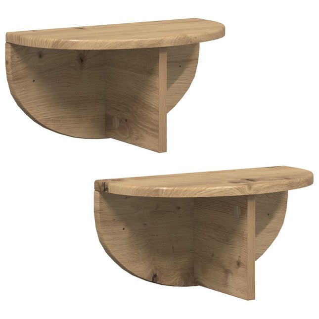 Væghylde 2 pcs Artisan Egetræ 38 x 19 x 19 cm Konstrueret træ